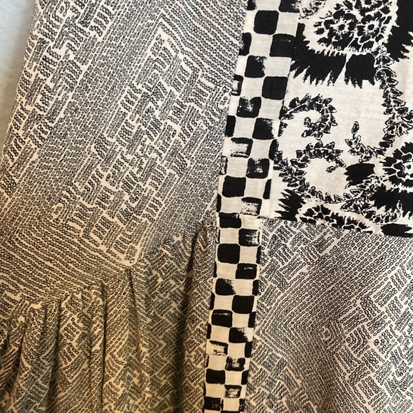 A.L.C. Womens Size M Black White High Neck Sleeveless 100% Silk Drop Waist Dress - Picture 4 of 11